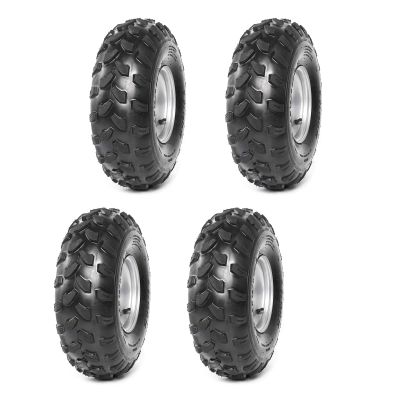 ZXTDR Pack of 4 ATV 19x7.00-8 Wheel Tire with Rim 4 Bolt Pattern for Go Kart Quad Bike 4 Wheelers