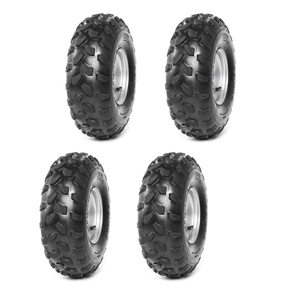 ZXTDR Pack of 4 ATV 19x7.00-8 Wheel Tire with Rim 4 Bolt Pattern for Go Kart Quad Bike 4 Wheelers