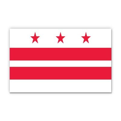 Squiddy Washington DC Flag - Vinyl Sticker for Car, Laptop, Notebook (5" Wide)