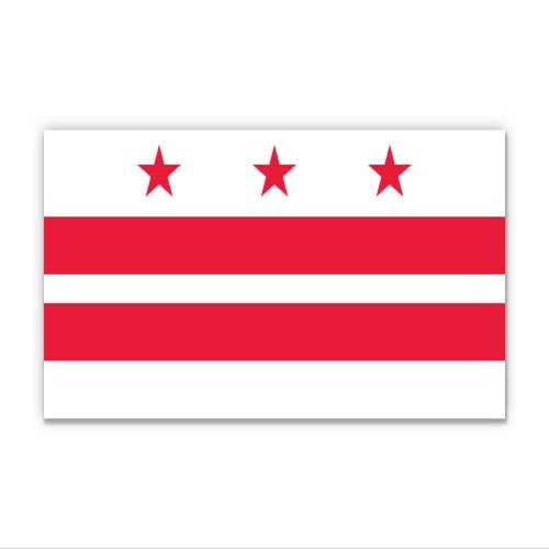 Squiddy Washington DC Flag - Vinyl Sticker for Car, Laptop, Notebook (5" Wide)