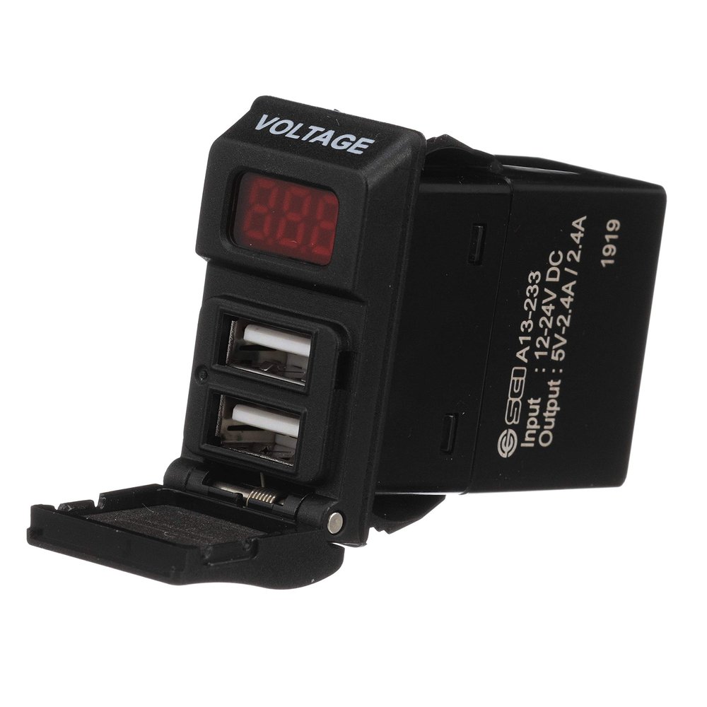 Seachoice Dual USB Voltmeter, 12-24V