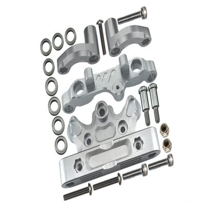 Aluminum Steering Assembly For Arrma 1:5 KRATON 8S BLX/OUTCAST 8S BLX/KRATON EXB Roller - 22Pc Set Gray Silver