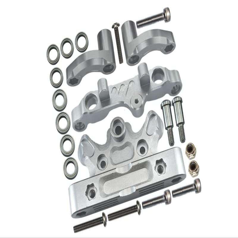 Aluminum Steering Assembly For Arrma 1:5 KRATON 8S BLX/OUTCAST 8S BLX/KRATON EXB Roller - 22Pc Set Gray Silver
