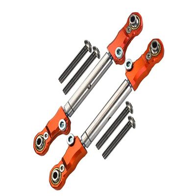Aluminum+Stainless Steel Adjustable Front Steering Tie Rod For Traxxas 1:10 Maxx 4WD Monster Truck-89076-4/1:8 4WD Maxx Slash 6S Brushless Short Course Truck-102076-4 Upgrades - Orange