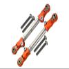 Aluminum+Stainless Steel Adjustable Front Steering Tie Rod For Traxxas 1:10 Maxx 4WD Monster Truck-89076-4/1:8 4WD Maxx Slash 6S Brushless Short Course Truck-102076-4 Upgrades - Orange view 1