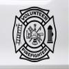 Minglewood Trading Bright Pink - Volunteer Firefighter Vinyl Decal - VFD Fire Dept Maltese Cross - Die Cut Sticker - 10w x 10h inches view 1