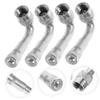 Garneck 4pcs Valve Stem Extenders 45 Degree Brass Air Tire Extension Adapter Rod for Car Truck Motorcycle (Silver) view 2