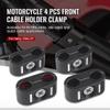GZYF Motorcycle 4 Pcs Front Cable Holder Clamp, Brake Clutch Wire/Throttle Cable Clamps Compatible with Harley Touring Dyna Sportster Softail 1984-UP view 2
