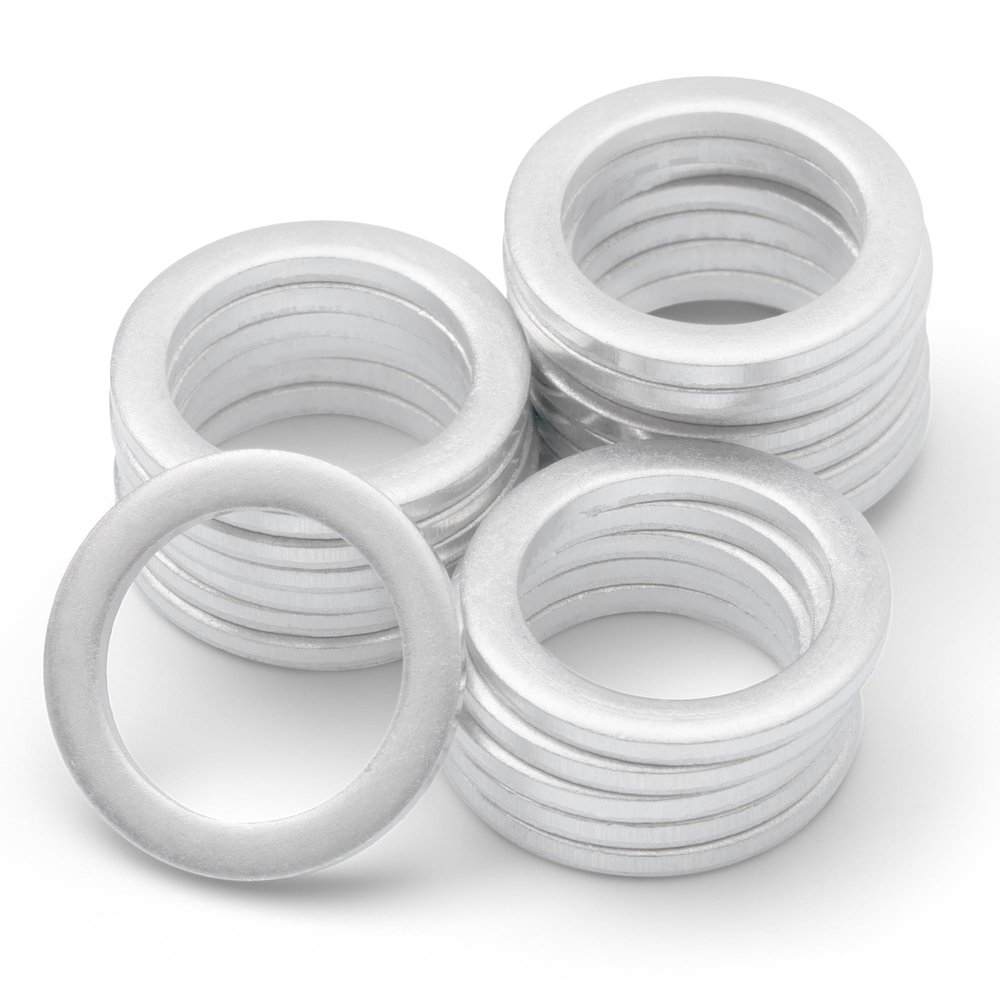 VOTEX - Made in USA - M16 16MM Oil Drain Plug Crush Washer Gasket Seal Ring for BMW,Mini,Subaru and More - Oil/Coolant (20 Pack) - Aluminum - 07119963252, 07119963251, 07119963259, 803916010, ACWM16