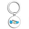 PRS Vinyl Guatemala Flag Soccer Cleats Double Sided Stainless Steel Keychain Key Ring Chain Holder Car/Key Finder view 1
