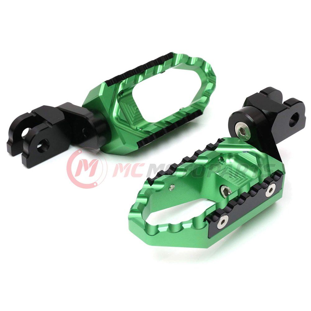 MC MOTOPARTS Green Front Wide Touring 25mm Extended Footpegs Compatible with VMax 1200 85-07 XV 1100 Virago 88-96 XV 535