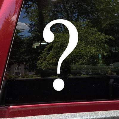 Minglewood Trading White - Question Mark Vinyl Decal - Punctuation - Die Cut Sticker - 8w x 15h inches