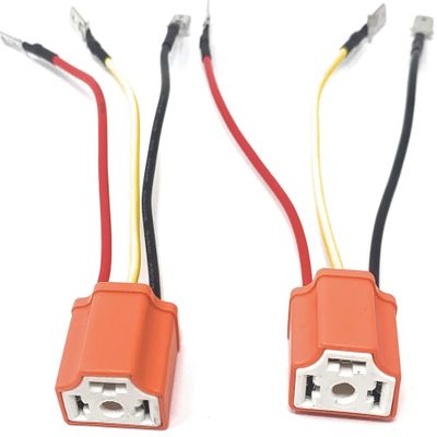 2 pack H4 9003 HB2 3 pin adapter Wiring Harness Sockets for 4x6 7x6 5x7 inch Sealed Beam Car Truck Headlights Pickup Heavy Duty Headlamp