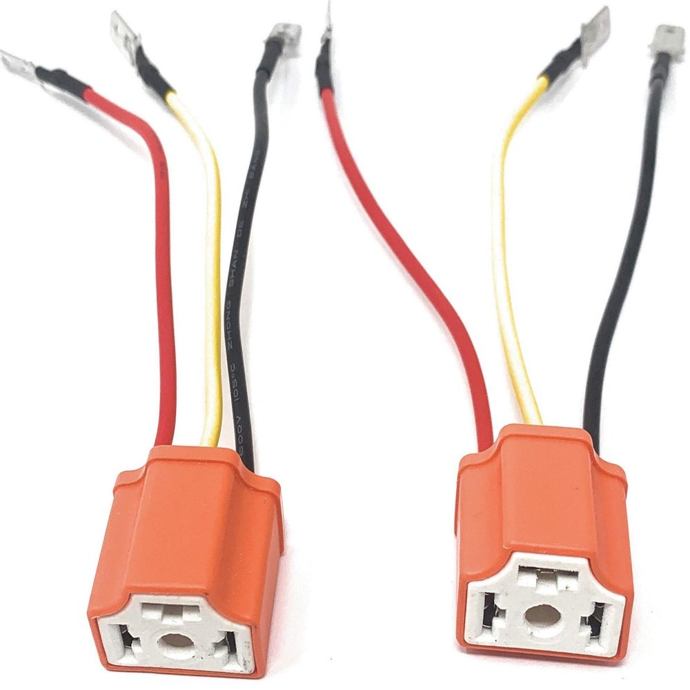 2 pack H4 9003 HB2 3 pin adapter Wiring Harness Sockets for 4x6 7x6 5x7 inch Sealed Beam Car Truck Headlights Pickup Heavy Duty Headlamp