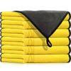 Solid Multipurpose Plush Microfiber Cleaning Cloth Towel for Household, Car Washing, Drying & Auto Detailing - 11" x 22" (6) view 2