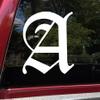 Minglewood Trading Black - Old English Letter Vinyl Decal - Initial Tattoo Script Lettering - Die Cut Sticker - 12h inches view 2