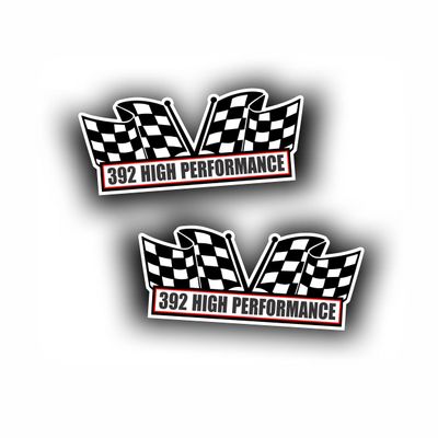 2X Engine, Window, Air Cleaner Decal Sticker, 392 High Performance Compatible with Chrysler Dodge Hemi Stroker Motor V8 Race Pro Street Or Muscle Car, 5 1/2 x 2 1/4 inch