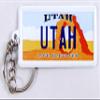 World By Shotglass Utah License Plate Aluminum Ultra-Slim Rectangular Souvenir Keychain 2.5" X 1.25"x 0.06" view 2