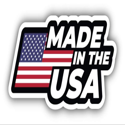 Made in The USA America Flag Badge Vinyl Sticker Decal Design