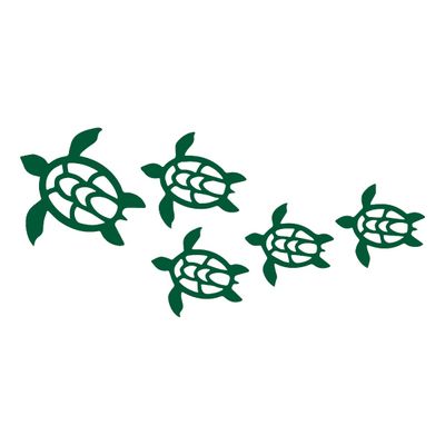 NBFU Hawaii Family Turtles Swimming (Green) (Set Of 2) Premium Waterproof Vinyl Decal Stickers for Laptop Phone Accessory Helmet Car Window Bumper Mug Tuber Cup Door Wall