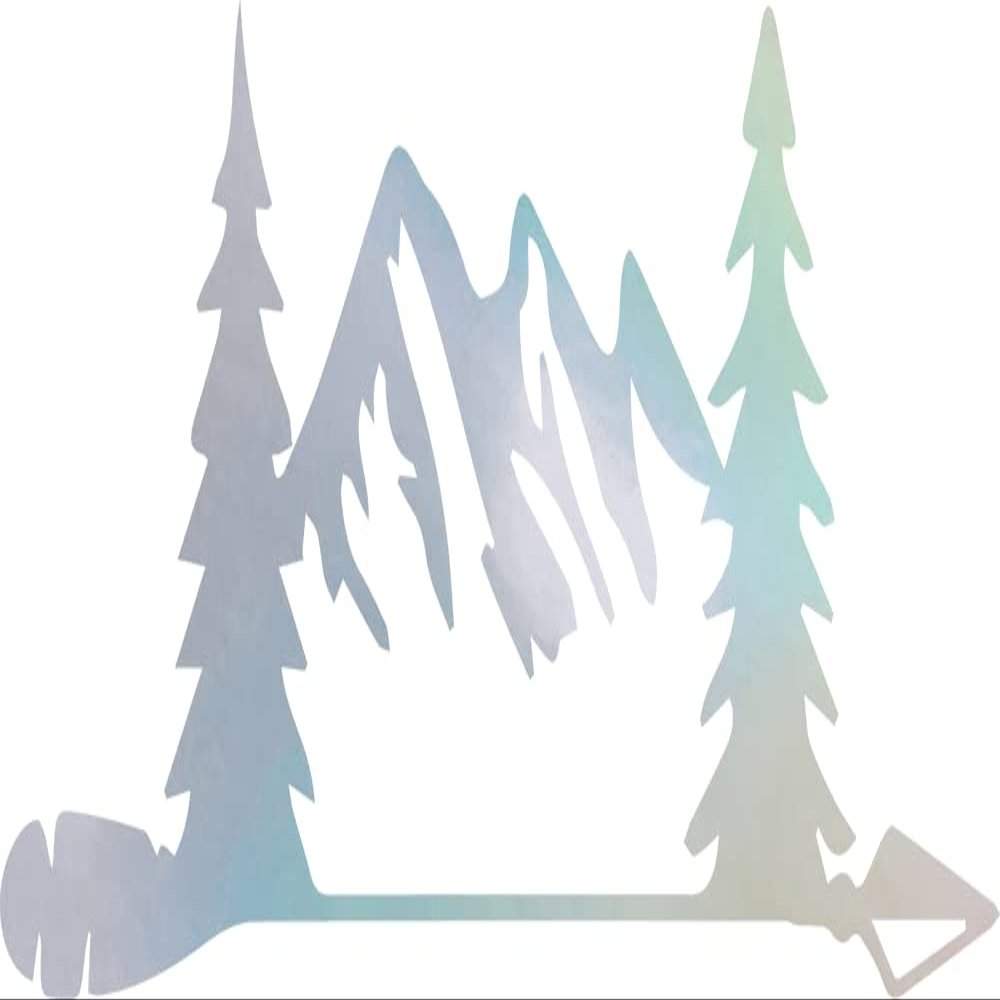 NBFU Mountain Pine Tree Forest Arrow (Hologram) (Set Of 2) Premium Waterproof Vinyl Decal Stickers For Laptop Phone Accessory Helmet Car Window Bumper Mug Tuber Cup Door Wall Decoration