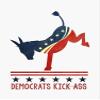 MAGNET Democratic Donkey, Democrats Kick Ass Retro, Gift Magnetic Vinyl Car Bumper Sticker 5" view 1