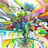 Magnet Tubes of Wonder - Abstract Watercolor + Pen Illustration Car Magnetic Vinyl Bumper Sticker 5'' x 4'' view 1