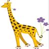 Magnet Purple Cartoon Funny Giraffe Roller Skating Car Magnetic Vinyl Bumper Sticker 5'' x 4'' view 1