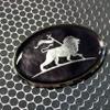 Lion of Judah Metallic Chrome Oval Emblem Car Domed Sticker 3D 3.25"x 2.25" Jewish, Rasta view 3