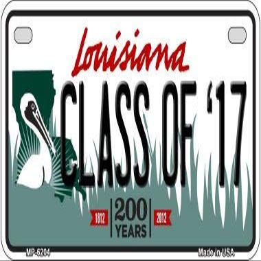 SMART BLONDE Class of 17 Louisiana Novelty Metal Motorcycle Plate MP-6204