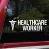 Minglewood Trading Red - Healthcare Worker Vinyl Decal - Caduceus Medical Nurse ER Doctor - Die Cut Sticker - 15.25w x 4h inches view 2