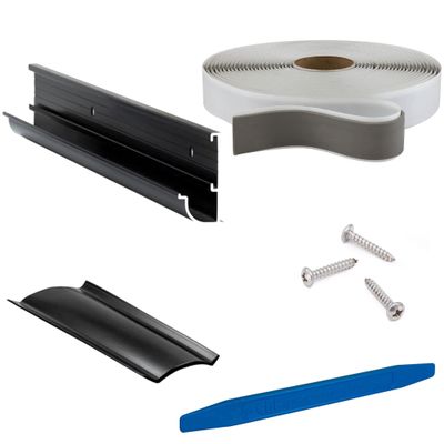 RecPro 20' RV Rain Gutter Trim Kit | Black Aluminum | 92" Pieces
