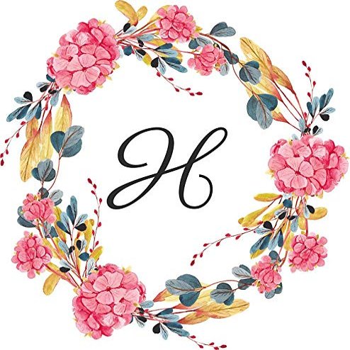 Magnet Country Floral Monogram Initial H Car Magnetic Vinyl Bumper Sticker 5'' x 4''