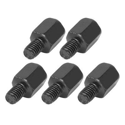 F FIERCE CYCLE 5pcs 10mm LH to 8mm RH Black Motorcycle Rearview Mirrors Adapter Bolt Screw