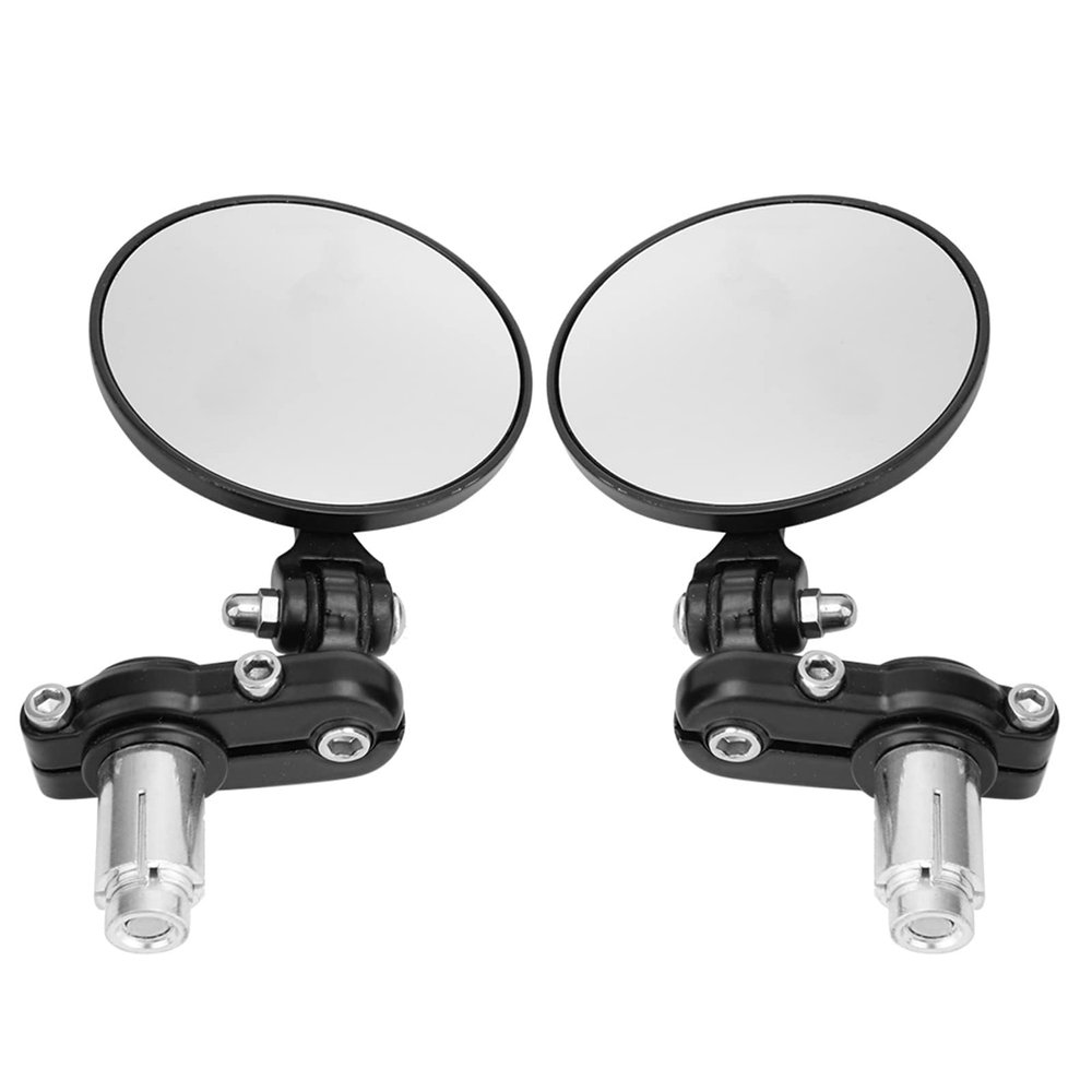 1 Pair Rearview Mirror,Aluminum Alloy Retro Rotatable Handle Bar End Rearview Mirror for Motorcycle Electrombile Electric Modification Accessories