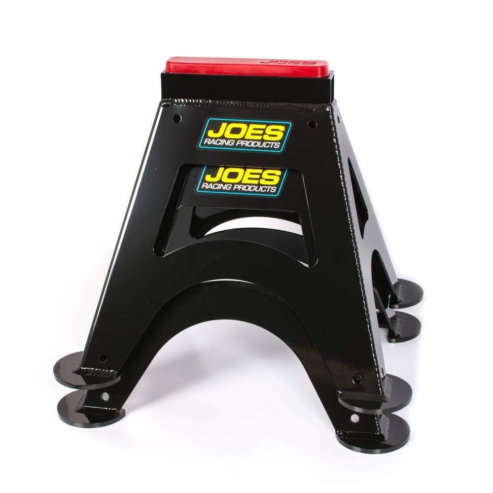 JOES RACING PRODUCTS Jack Stand, 14 in Tall, 7 x 8 in Rectangle Base, Aluminum, Black Powder Coat, Pair, Model Number: 55500-B