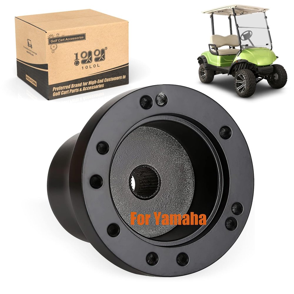 10L0L Golf Cart Steering Wheel Adapter Fits for for Yamaha G2-G29 Drive/Drive 2 5-6 Holes Golf Cart Steering Wheel - Black