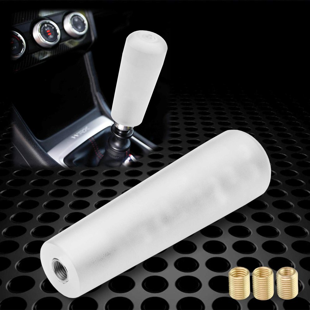JDMBESTBOY White Shift Knob Stick Frosted Matte Crystal Bubble Long Throw Gear Shifter 15cm