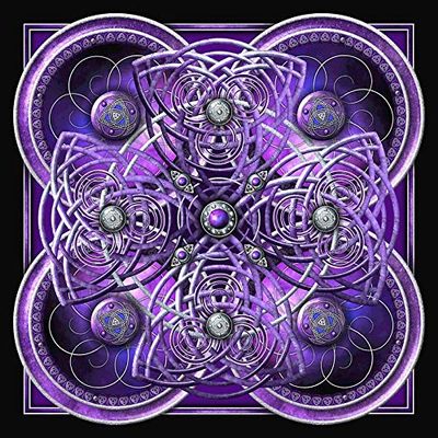 Magnet Celtic Cross Tapestry in Silver and Purple Car Magnetic Vinyl Bumper Sticker 5'' x 4''