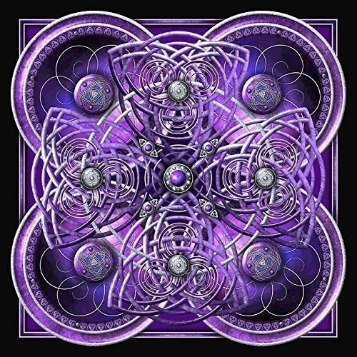 Magnet Celtic Cross Tapestry in Silver and Purple Car Magnetic Vinyl Bumper Sticker 5'' x 4''