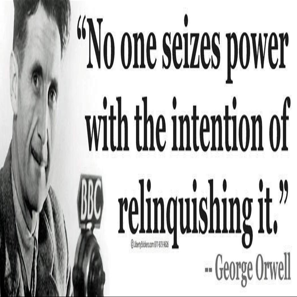 No One Seizes Power with The Intention of Relinquishing It ~ George Orwell - Magnetic Bumper Sticker/Decal Magnet (10.5 X 3)