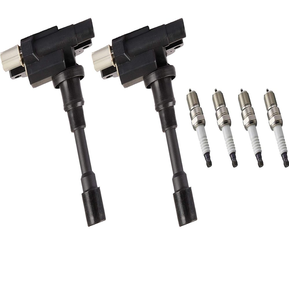 ENA Set of 2 Ignition Coil Pack with Set of 4 Platinum Spark Plug Set Compatible with Suzuki 1991 2000 2001 Esteem 11.6L L4 Replacement for UF280