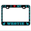 I Love My Westie Dog Lovers Heavy Metal License Pleat Frame Car Tag Hold (Black/Turquoise G) view 1