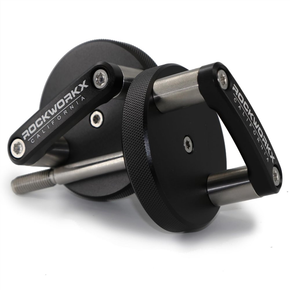 ROCKWORKX 2 in 1 Billet Aluminum JKU Freedom Hard Top Quick Release D-Ring Mounting Knob (2 Piece Set)