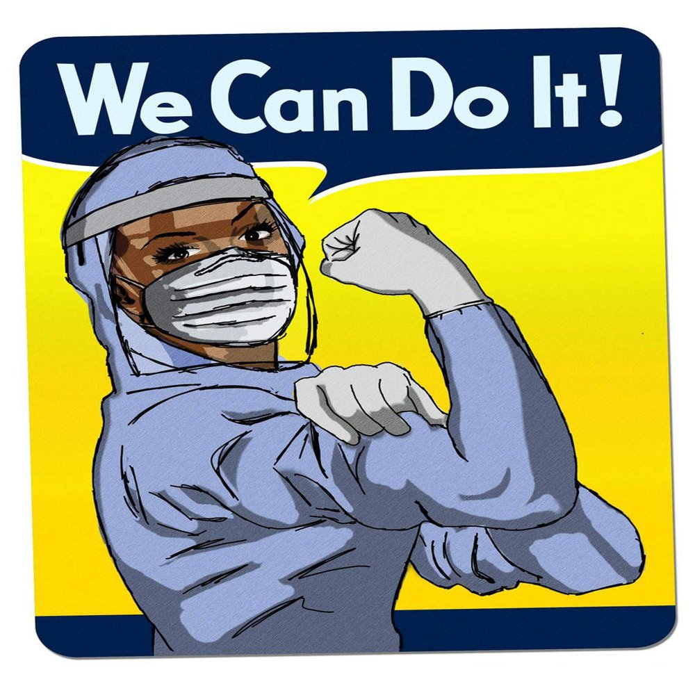 Applicable Pun Medical Rosie The Riveter We Can Do It - Vinyl Decal Sticker 7 inch - Skintone 2