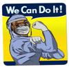 Applicable Pun Medical Rosie The Riveter We Can Do It - Vinyl Decal Sticker 7 inch - Skintone 2 view 1