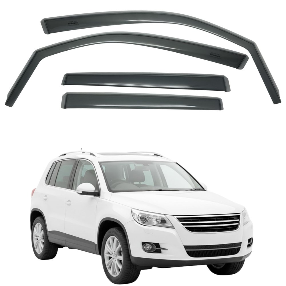 Fresh air Peterburg in-Channel Car Window Rain Guard Compatible with VW Tiguan fit:2008-2016 4pcs, Taiwan Made Precise & Transparent Car Wind Deflectors No Water Leakage Visors