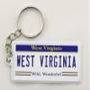 World By Shotglass West Virginia License Plate Aluminum Ultra-Slim Rectangular Souvenir Keychain 2.5" X 1.25"x 0.06" view 1