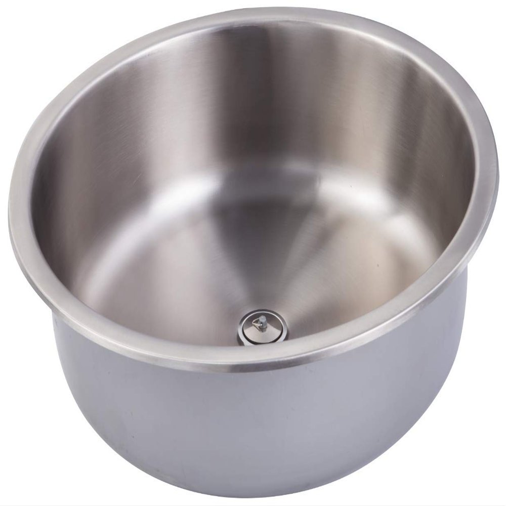 RV Caravan Camper Boat Stainless Steel Round Hand Wash Basin Kitchen Sink 450x160mm GR-509