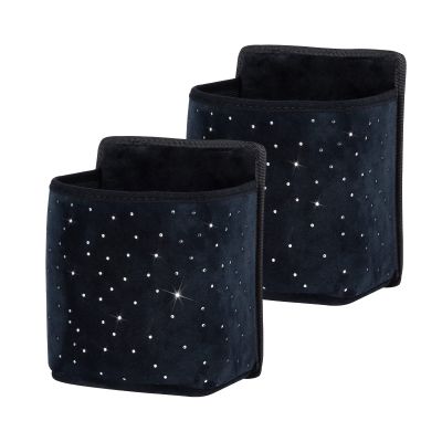 EING Car Seat Organizer - Premium Seat Back/Front Seat Travel Caddy, Crystal Little Star Diamonds, Black